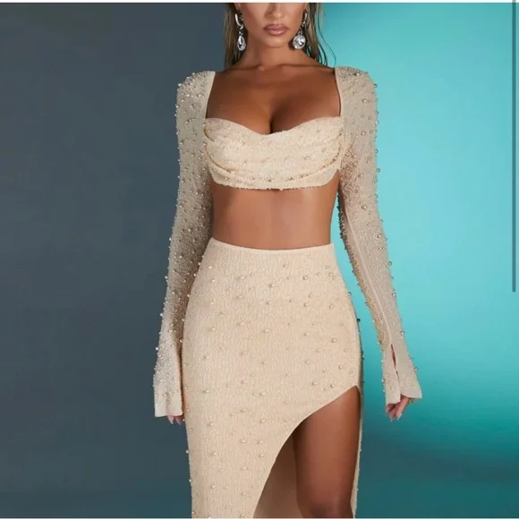 Oh Polly Embellished Set in Ivory - Picture 2 of 3